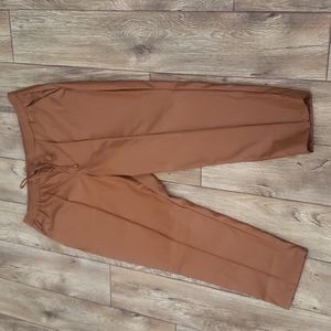 Nine West Maple Brown Faux Leather Jogger Pant Woman Size XXL